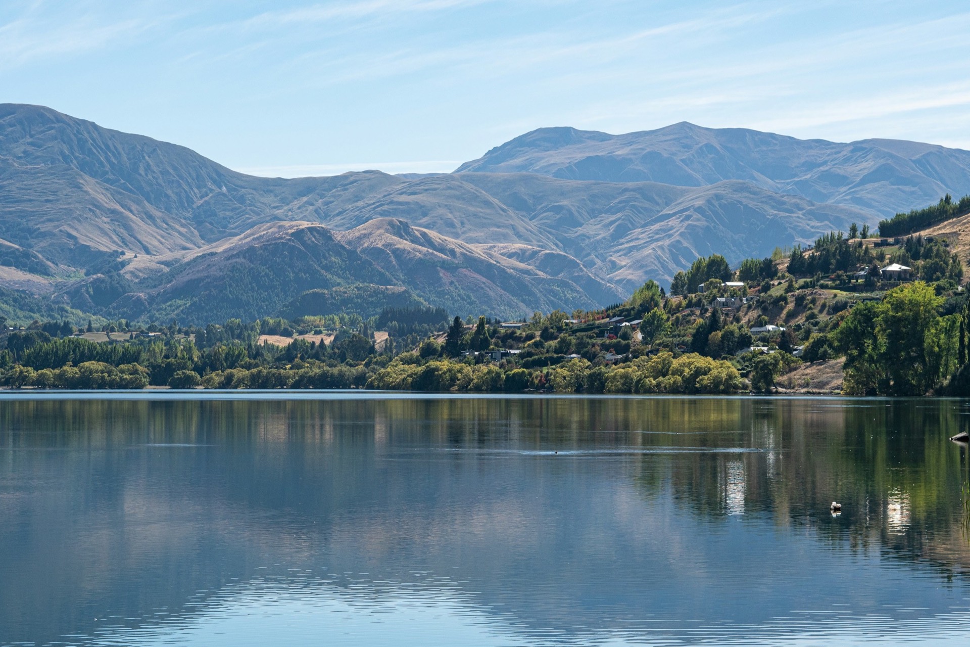 Lake Hayes, which the course rounds between 12.0 km and 17.0 km. Photograph: Tonia Kraakman, Unsplash.